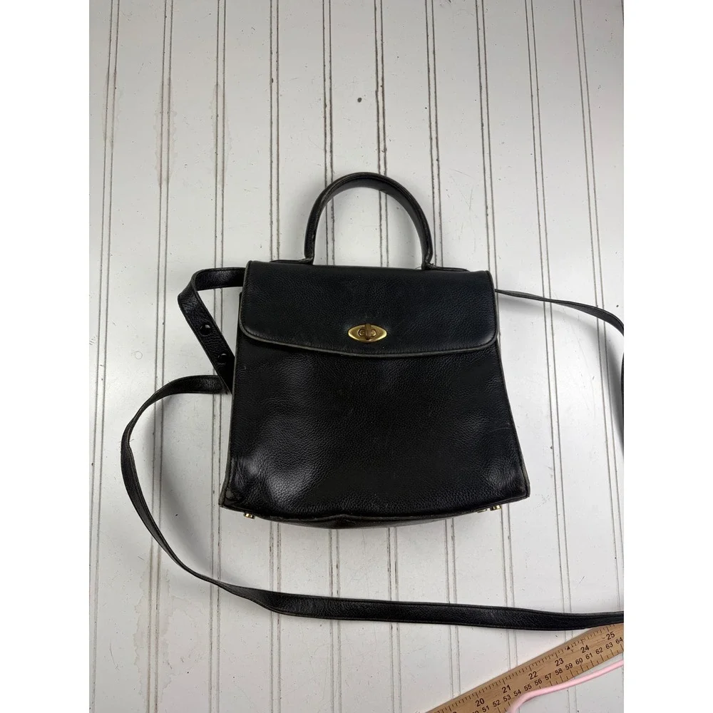 Coach Vintage Y2K Black Pebbled Leather Restored Court Crossbody Bag Purse $520